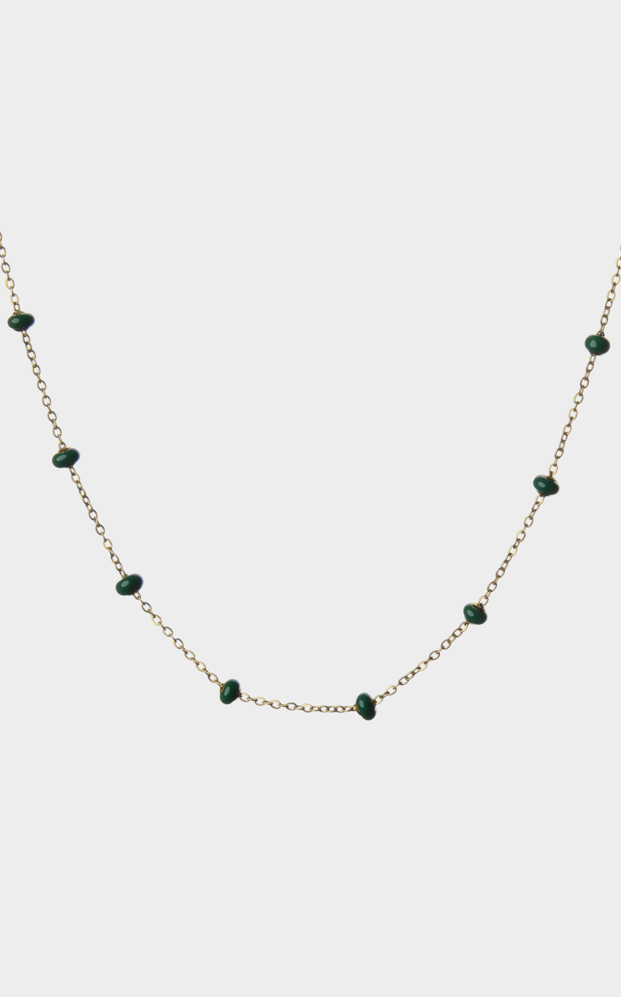 Emerald Bead Chain Necklace