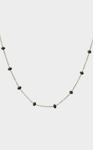 Emerald Bead Chain Necklace