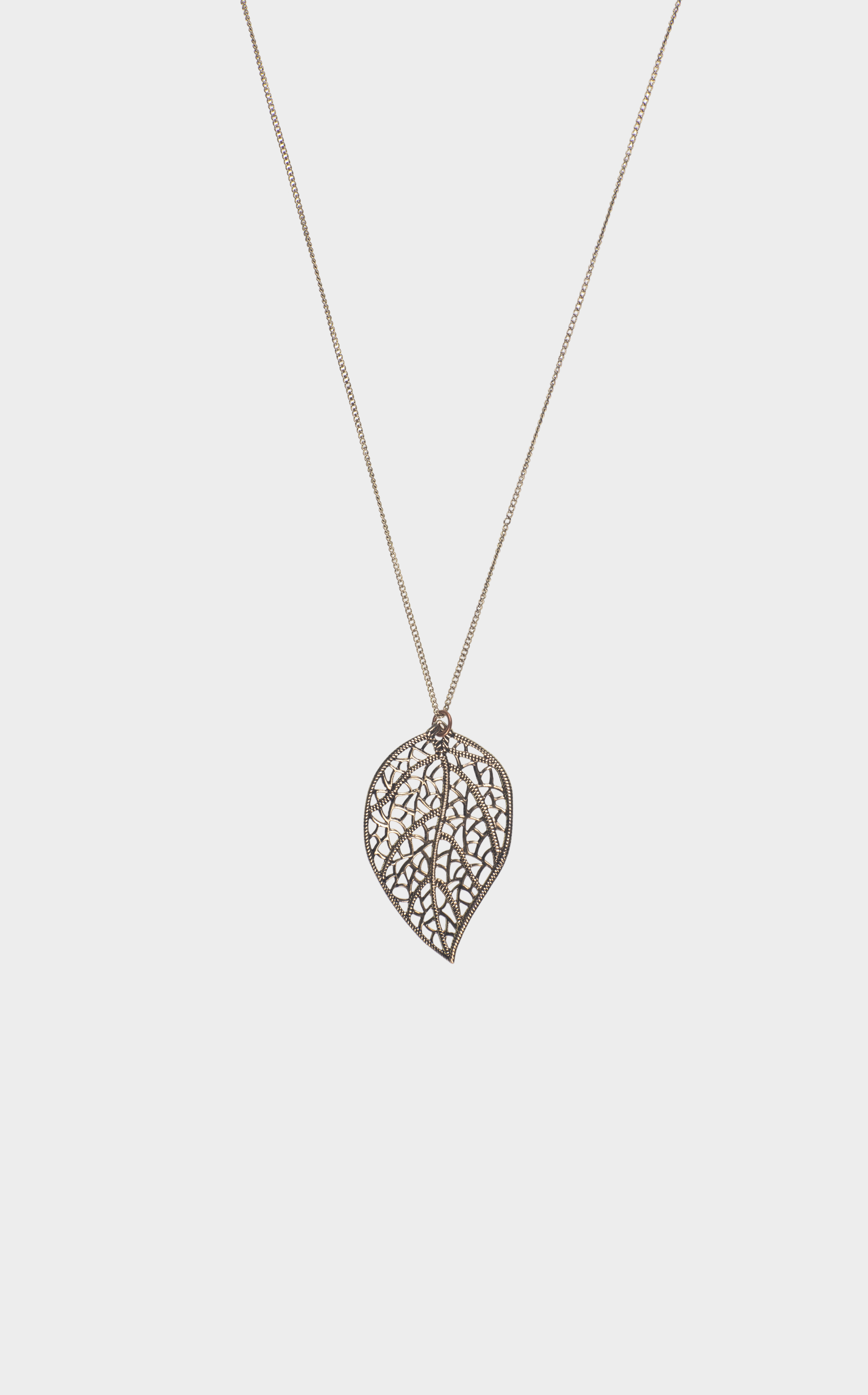Golden Leaf Filigree Necklace