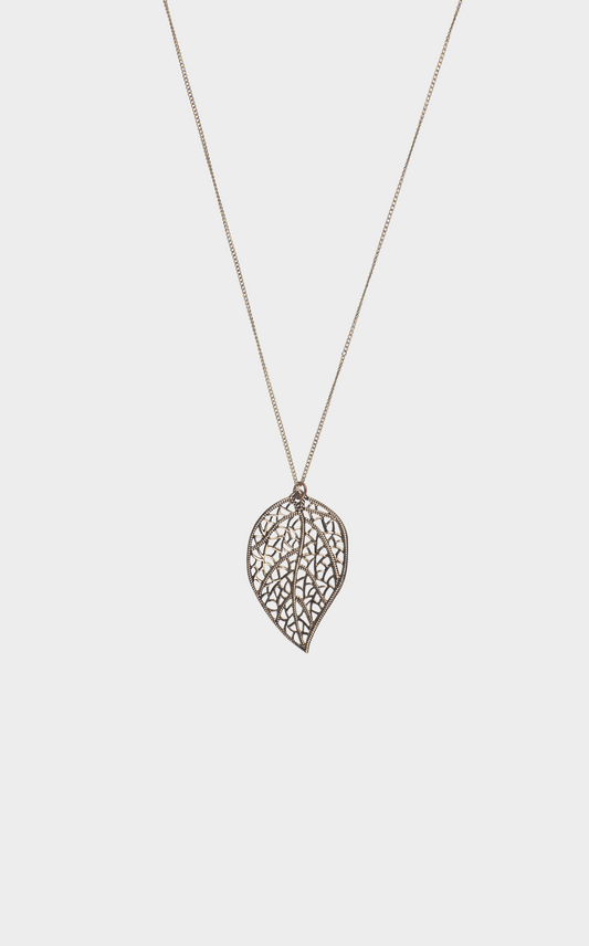 Golden Leaf Filigree Necklace