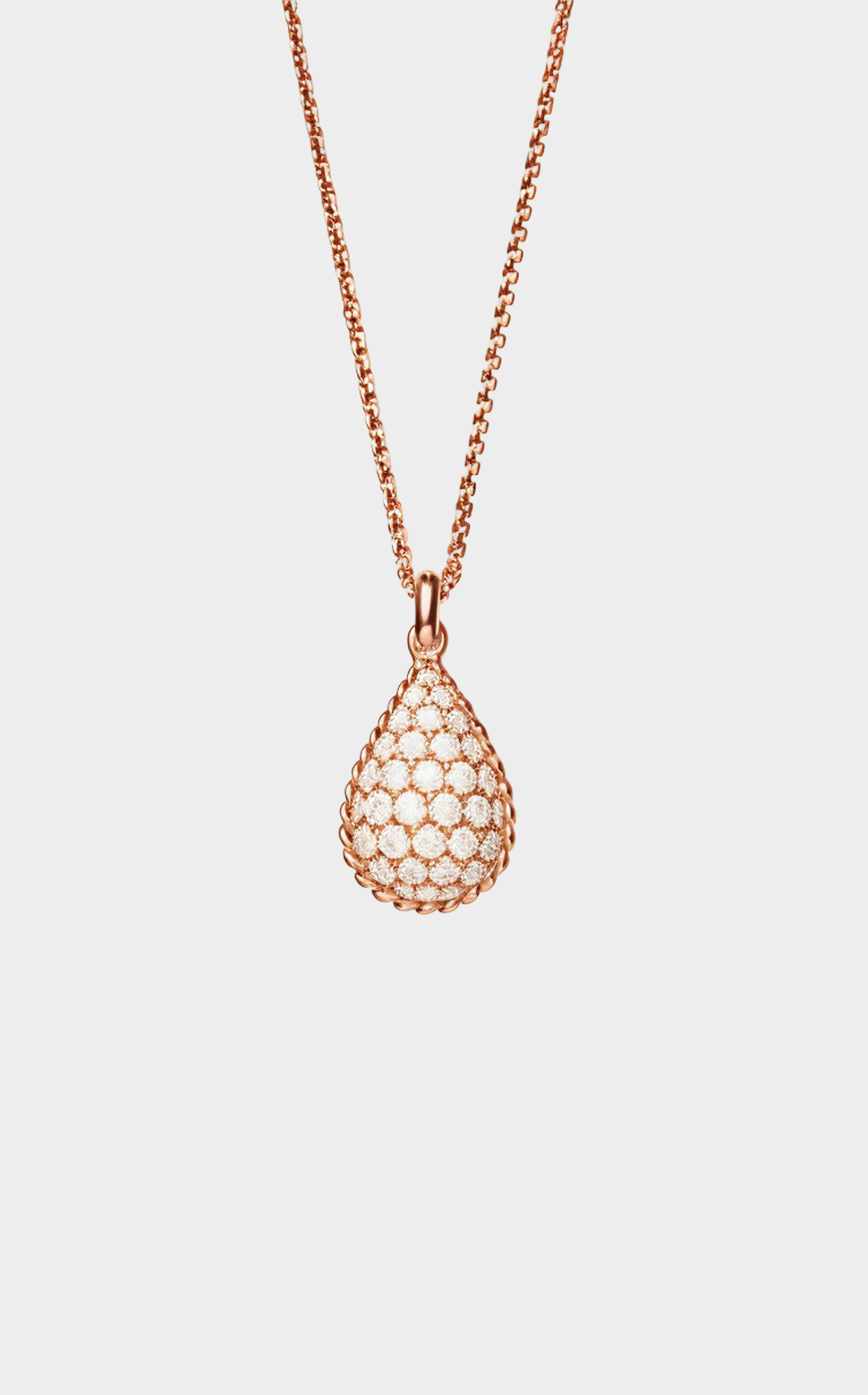 Rose Gold Teardrop Pavé Necklace