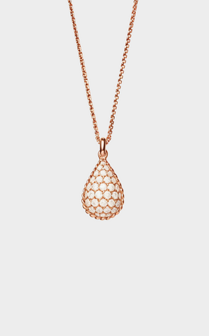 Rose Gold Teardrop Pavé Necklace