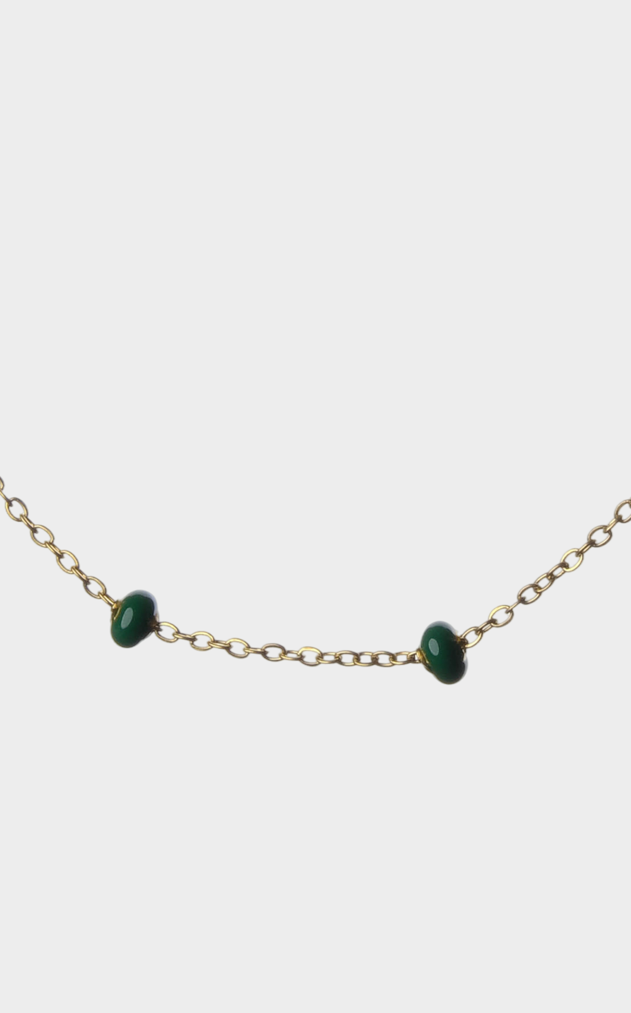 Emerald Bead Chain Necklace