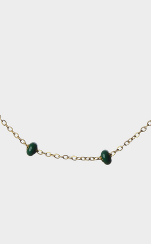 Emerald Bead Chain Necklace
