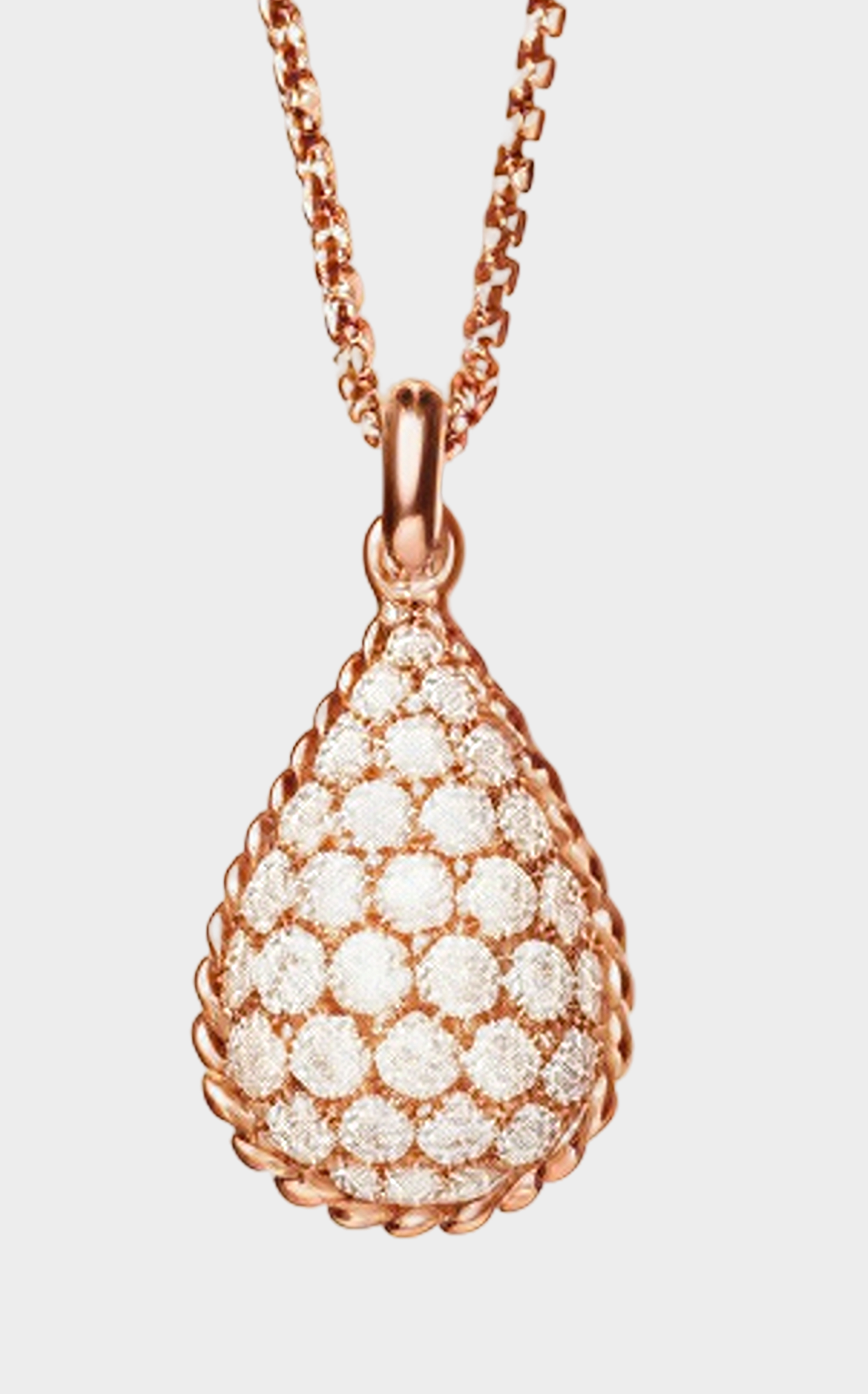 Rose Gold Teardrop Pavé Necklace