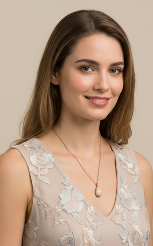 Rose Gold Teardrop Pavé Necklace
