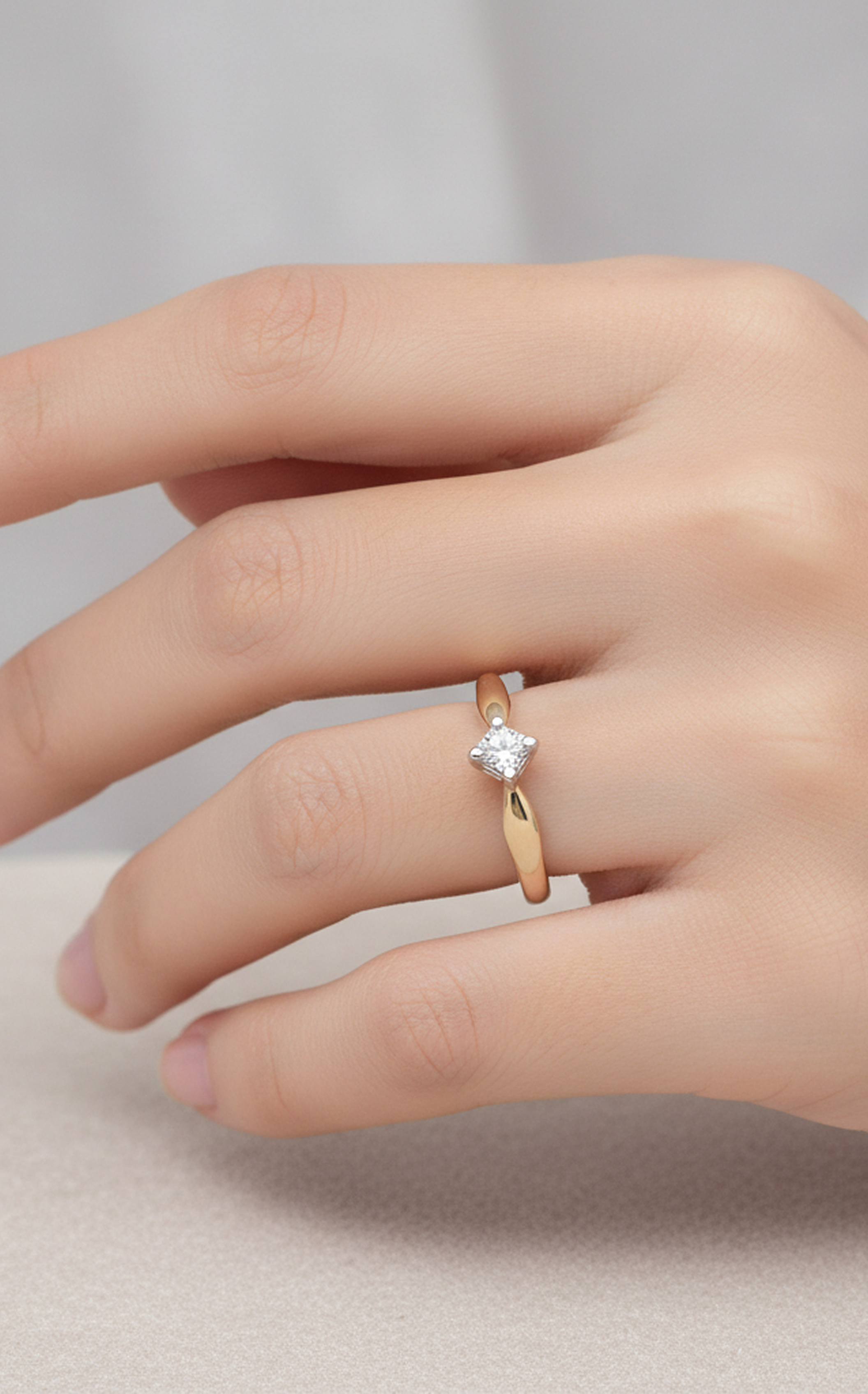 Rose Gold Petite Diamond Ring