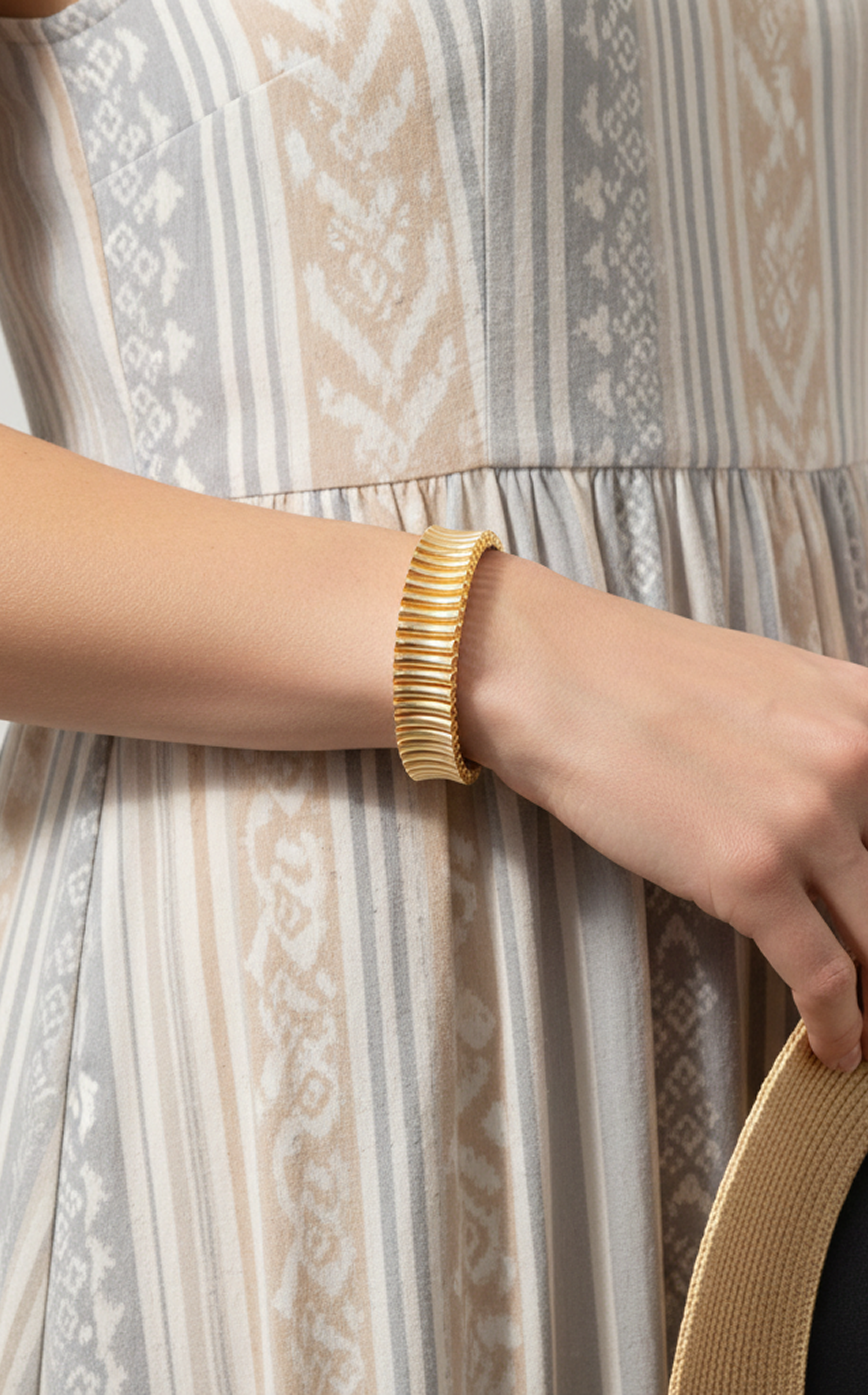 Golden Texture Bangle Bracelet