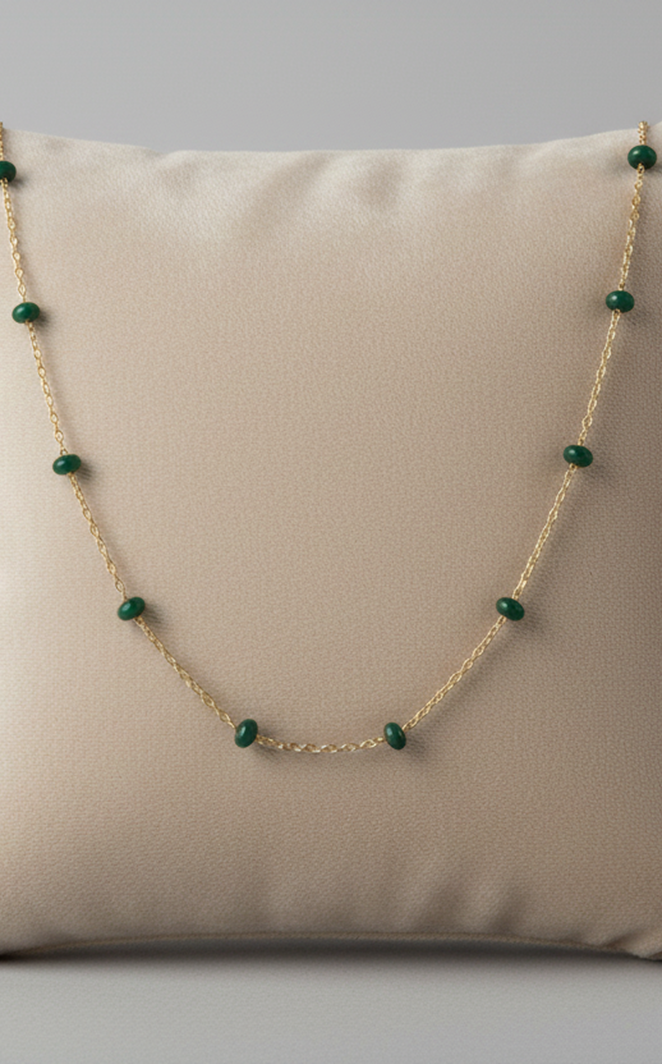 Emerald Bead Chain Necklace