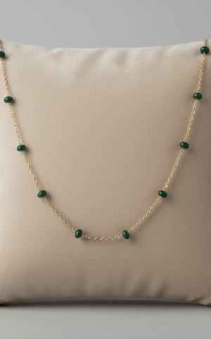 Emerald Bead Chain Necklace